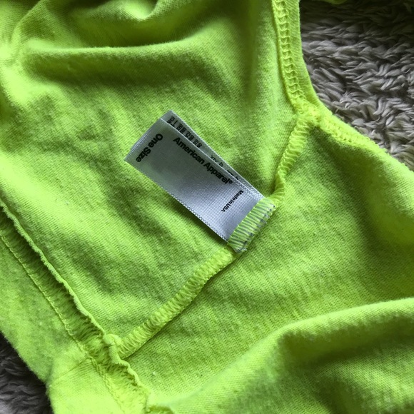 American Apparel Neon Yellow Crop Top - Picture 3 of 4